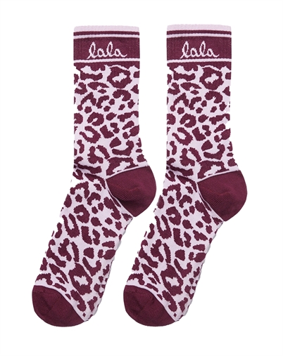 Lala Berlin - Sanira Strømper - Burgundy Leo